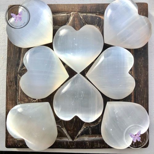 White Selenite Crystal Heart 50mm